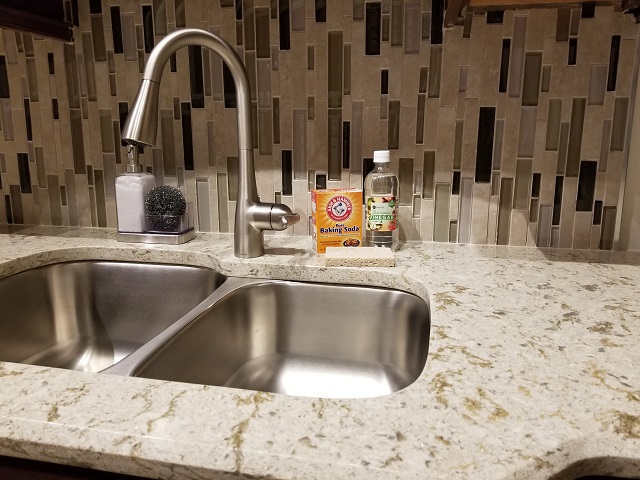 stainless steel kitchen sink has rust spots